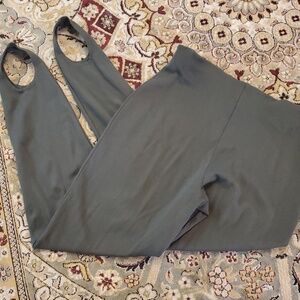 Vintage 1980s Express Tricot Stirrup Pants, Deep Green, Size Medium Short